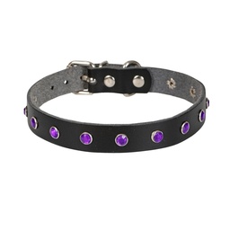 Cattie Taşlı Deri Kedi Tasması 1.5x28-32cm