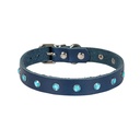 Cattie Rhinestone Leather Cat Collar 1.5x28-32cm