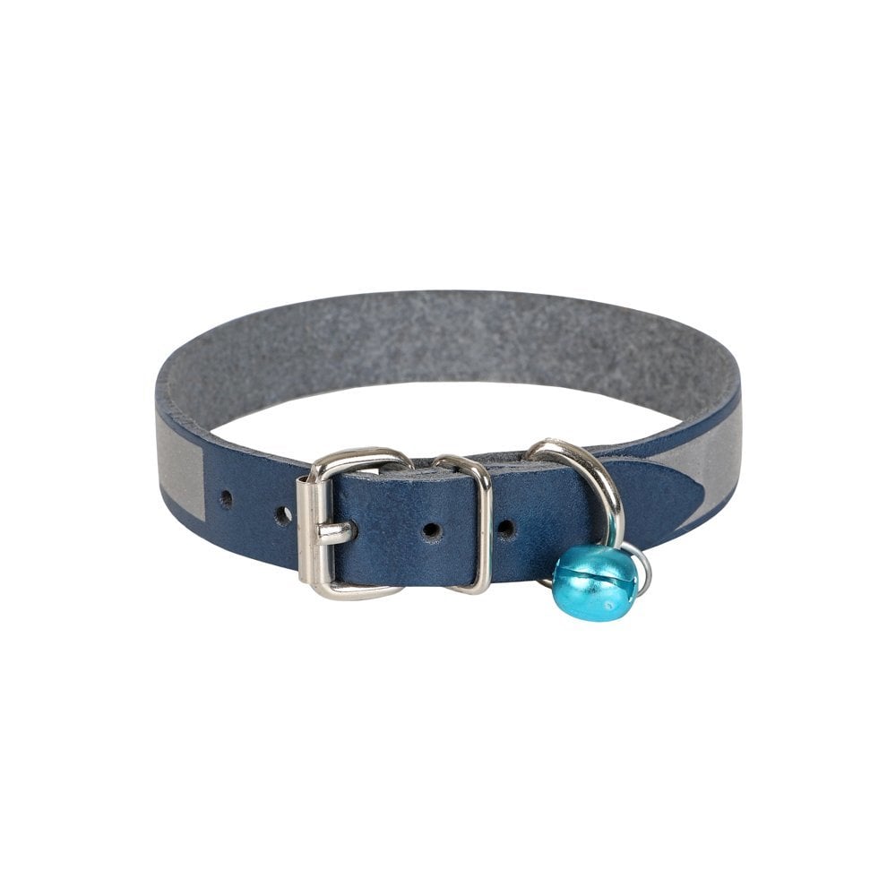 Cattie Reflective Leather Cat Collar 1.5x28-32cm