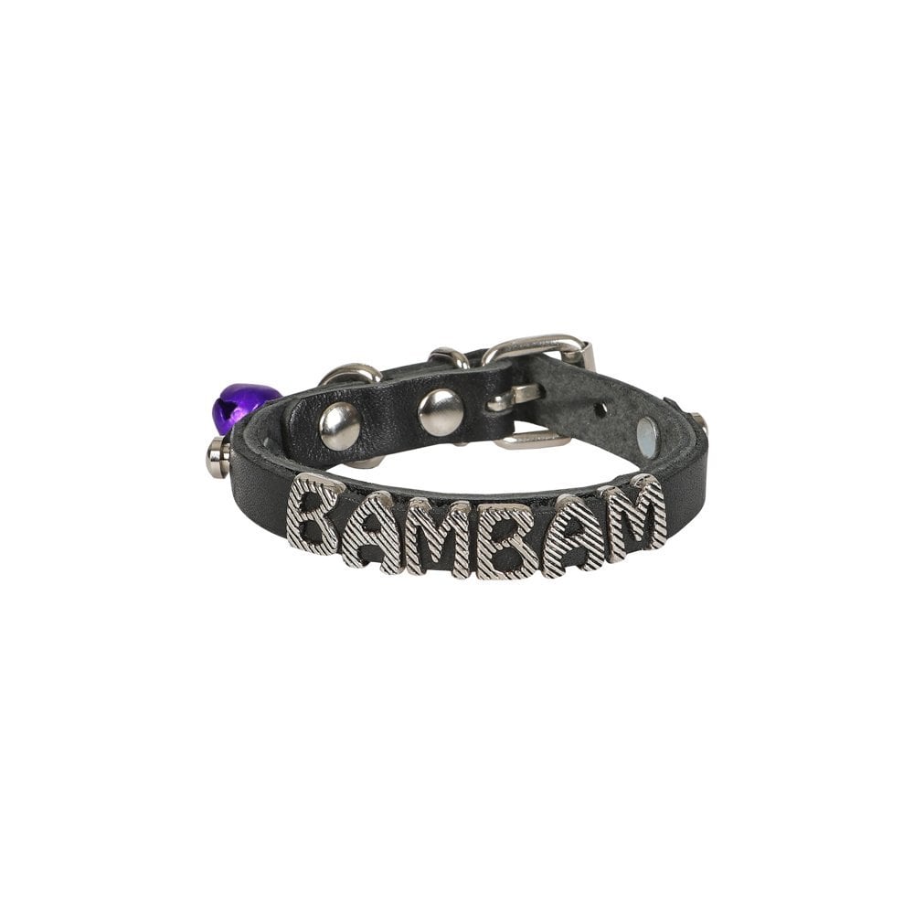 [NKT08SBLACK] Cattie İsimlikli Deri Kedi Tasması 1x18-22cm (Siyah)