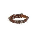Cattie Nameplate Leather Cat Collar 1x18-22cm
