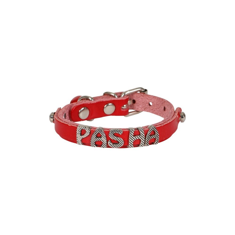 Cattie Nameplate Leather Cat Collar 1x18-22cm