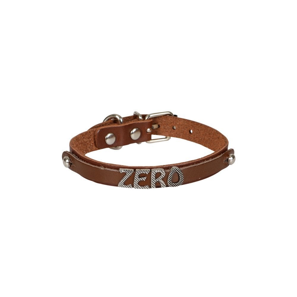 Cattie Nameplate Leather Cat Collar 1.2x25-29cm