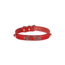 Cattie Nameplate Leather Cat Collar 1.5x28-32cm