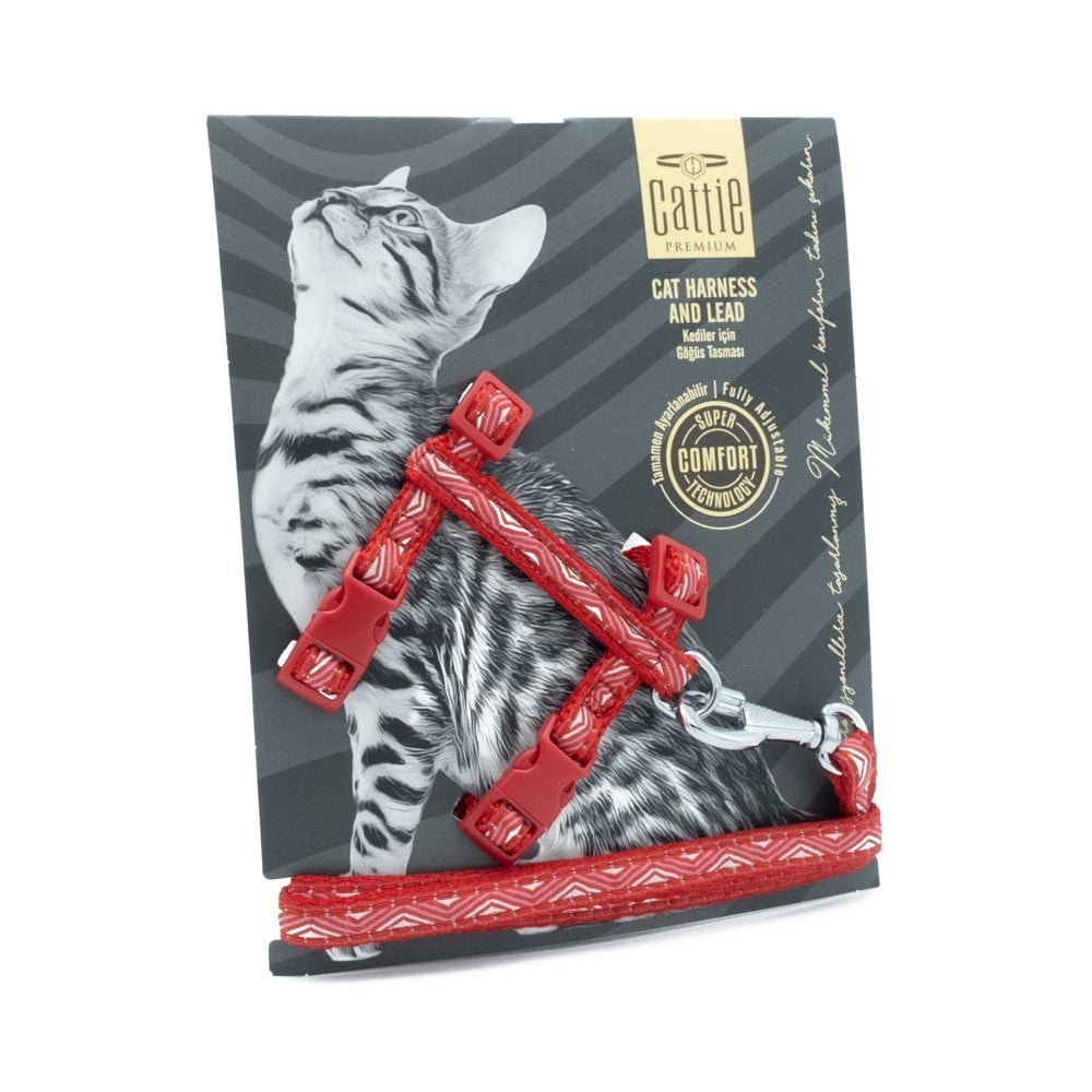 Cattie Desenli Kedi Gezdirme Tasması 1x25-40cm