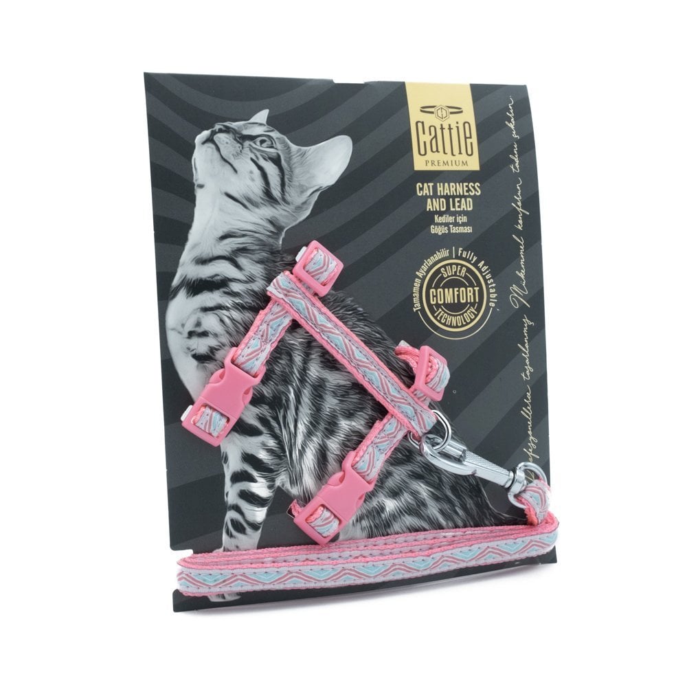 Cattie Desenli Kedi Gezdirme Tasması 1x25-40cm