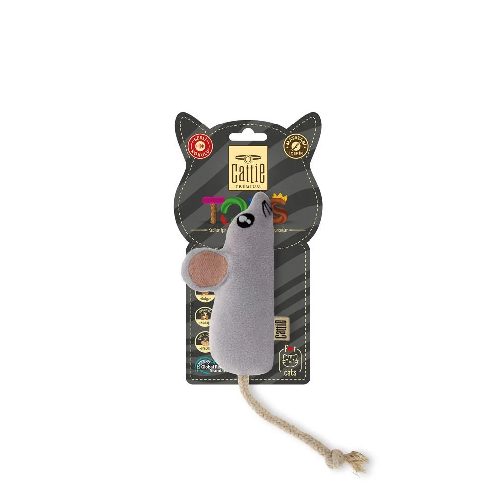 [CTOY11FARE] Cattie Mouse Plush Cat Toy With Silvervine 11cm
