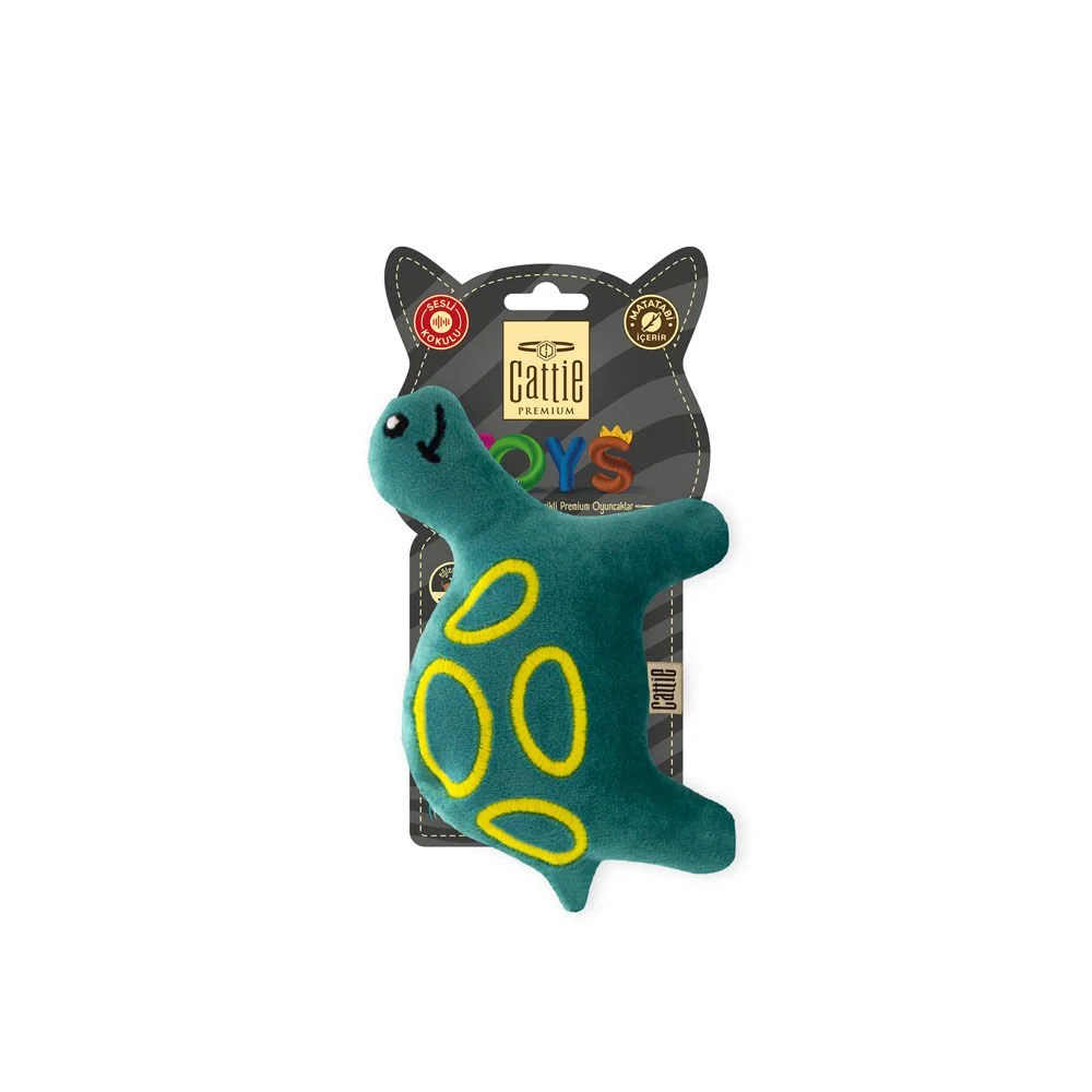 [CTOY15KAPLUMBAGA] Cattie Kaplumbağa Peluş Matatabili Kedi Oyuncağı 15cm