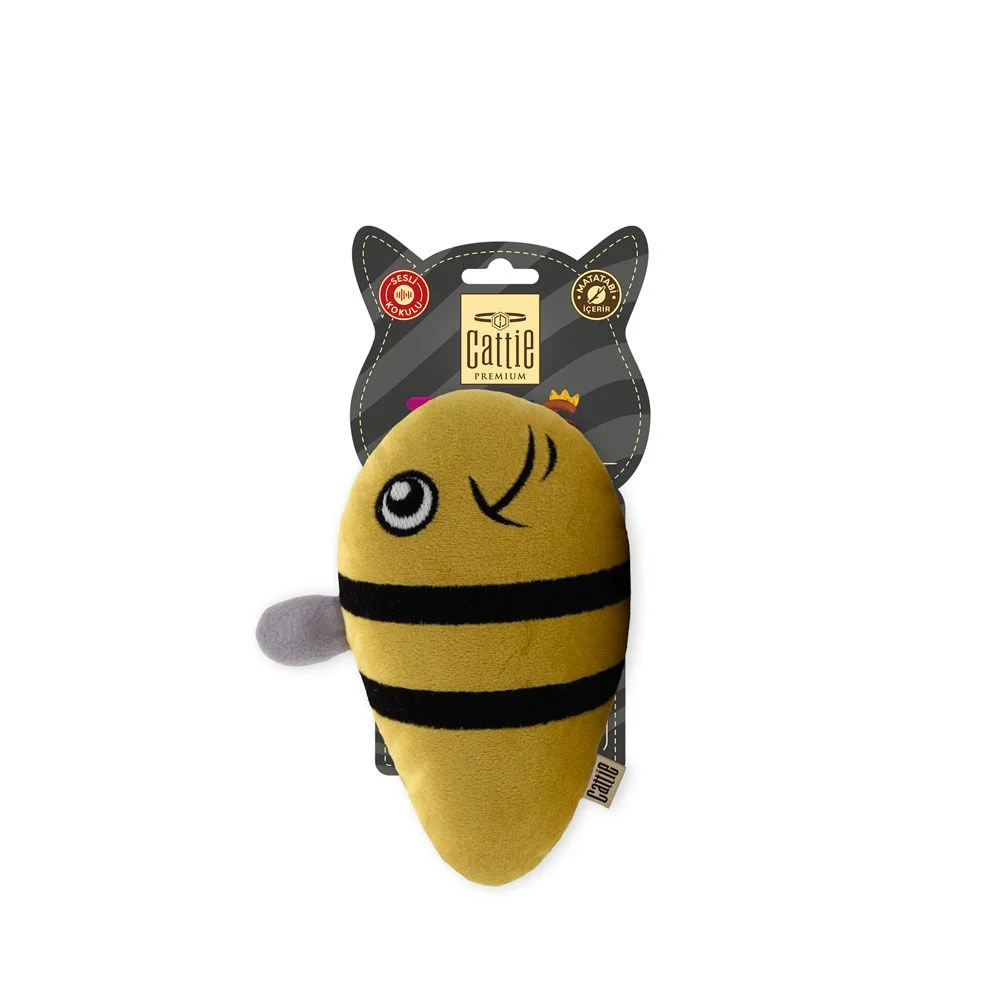 [CTOY15ARI] Cattie Bee Plush Cat Toy With Silvervine 15cm