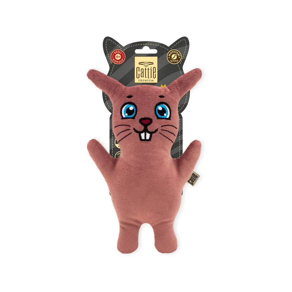 [CTOY20TAVSAN] Cattie Rabbit Plush Cat Toy With Silvervine 20cm