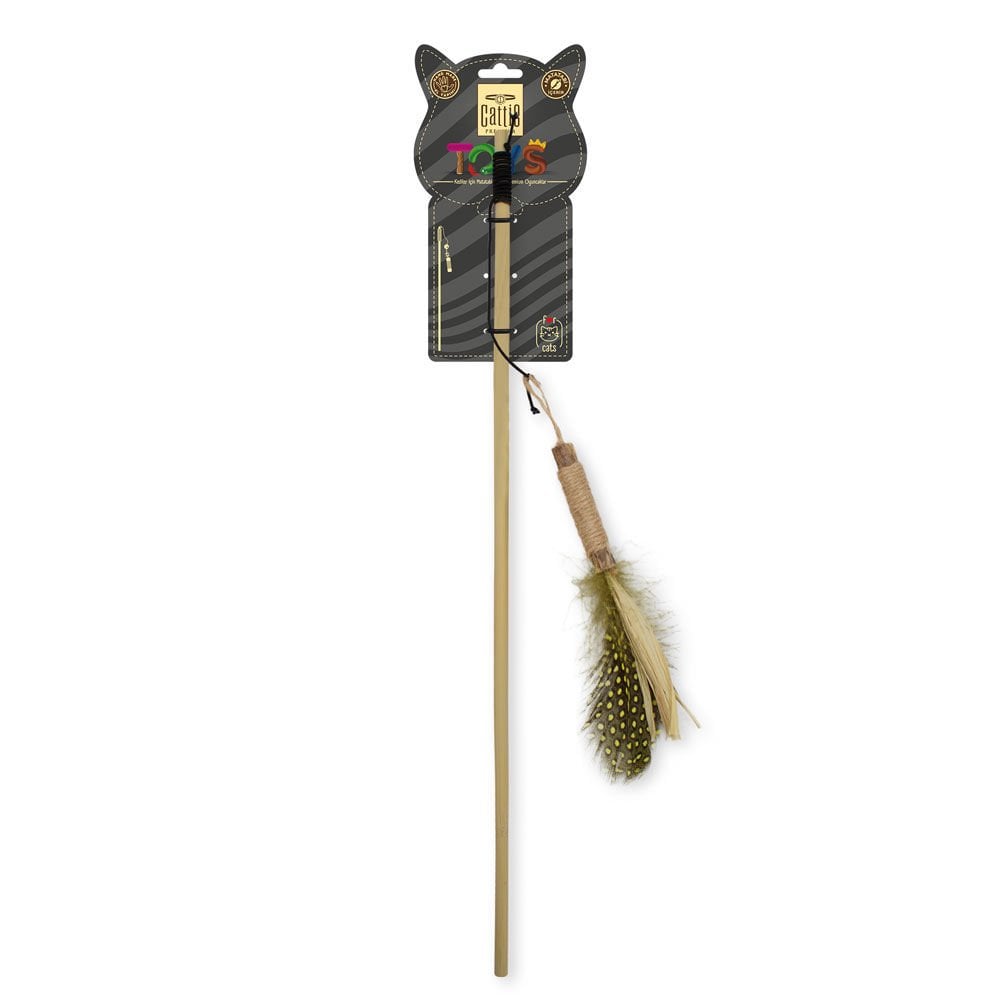 [CTOY50OLTATUY] Cattie Feather Cat Teaser Wand Toy With Silvervine 50cm