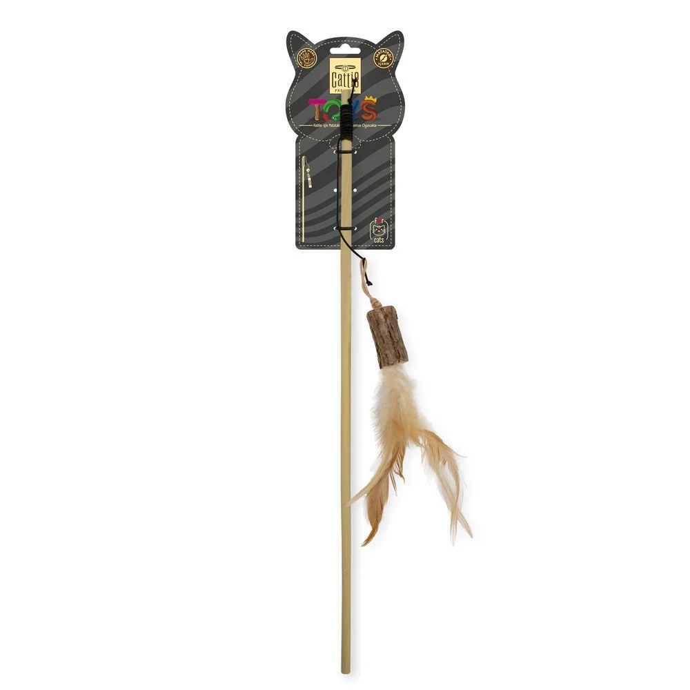 [CTOY50OLTAKUTUK] Cattie Log Cat Teaser Wand Toy With Silvervine 50cm