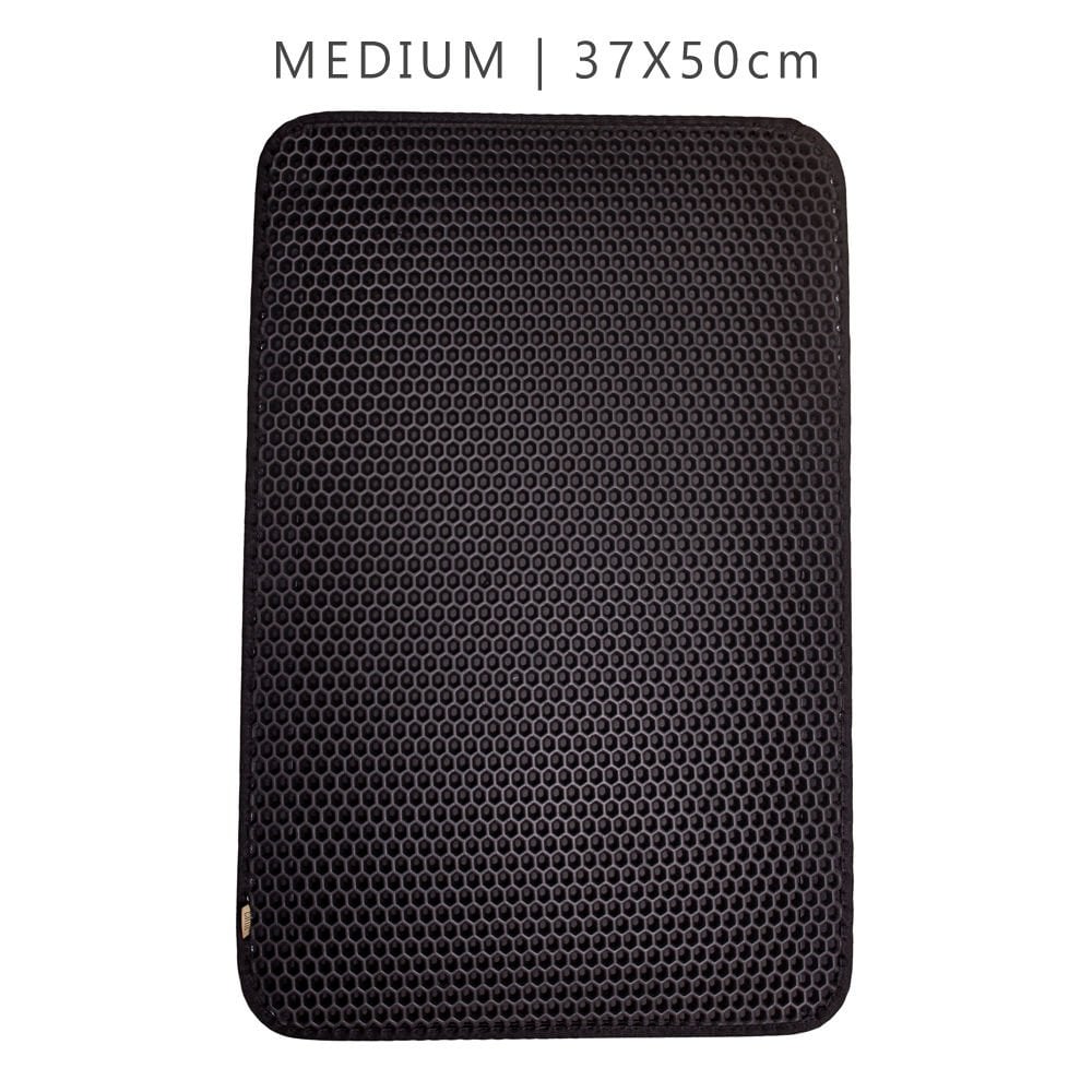 [HEXMATMBLACK] Cattie Honeycomb EVA Cat Litter Mat 37x50cm (Black)