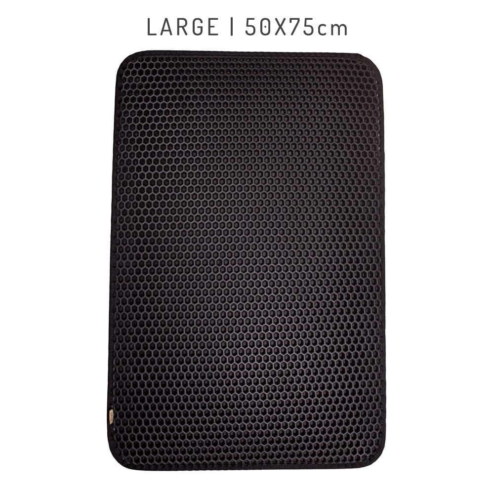 [HEXMATLBLACK] Cattie Petekli Eva Kedi Kumu Paspası 50x75cm (Siyah)