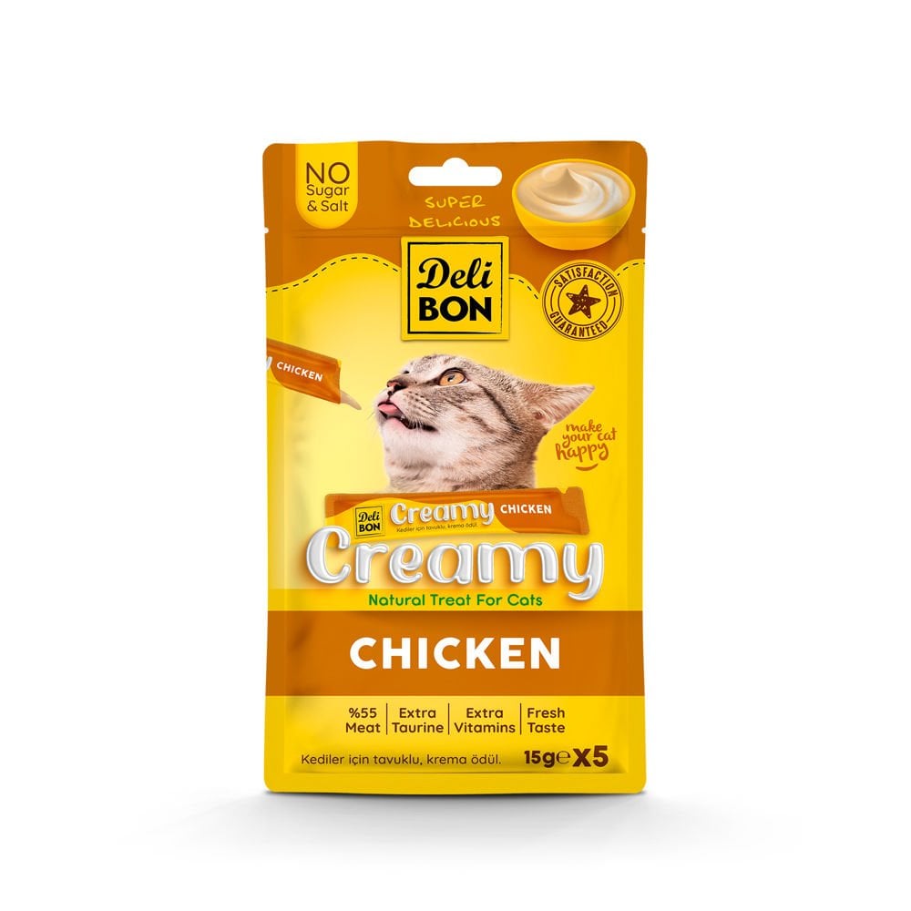 [CREAMY5X15CHICKEN] Delibon Creamy Cat Treat 15g 5 pcs (Chicken)