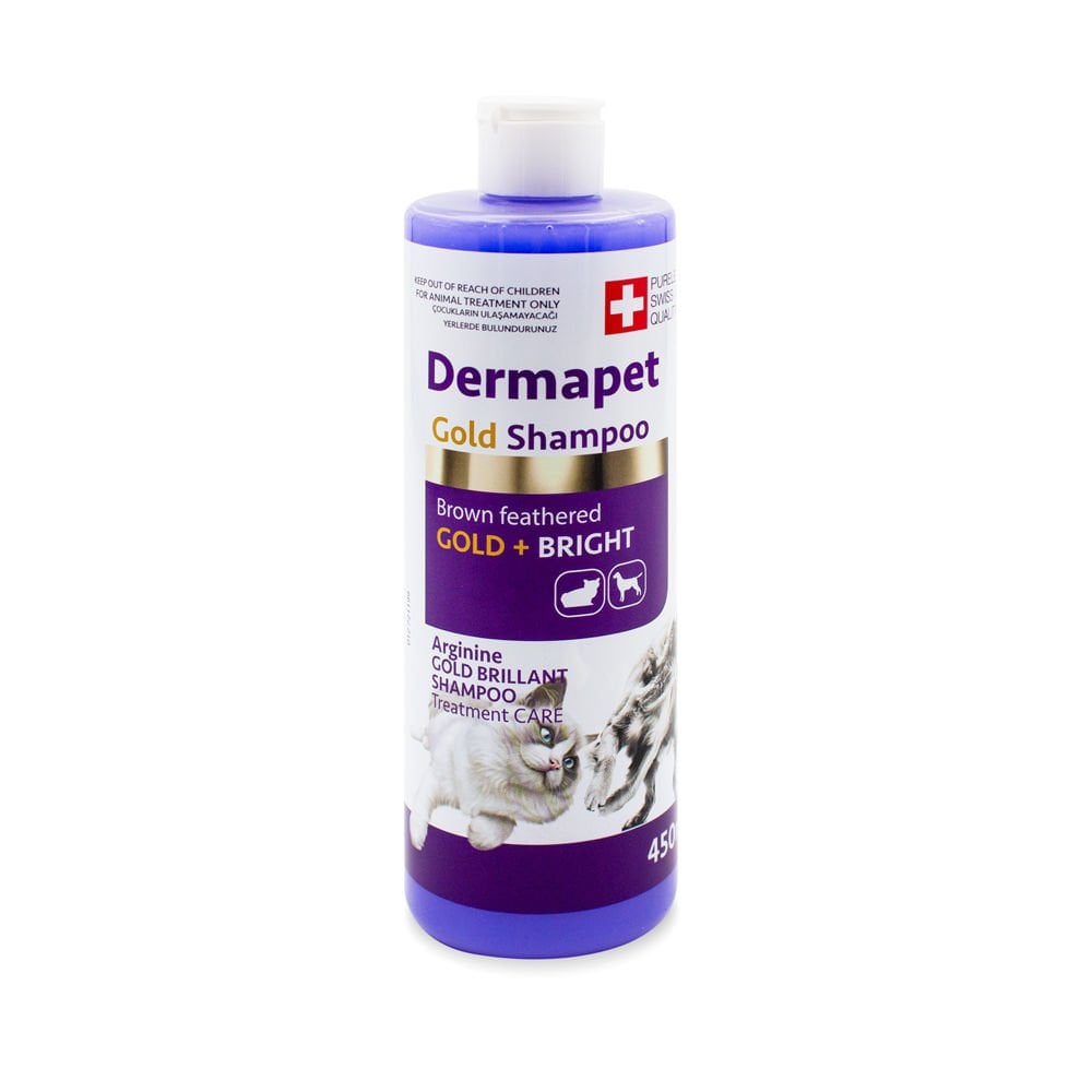 [DERMAPETGOLD450] Purele Dermatological Cat & Dog Shampoo 450ml Brown Coats