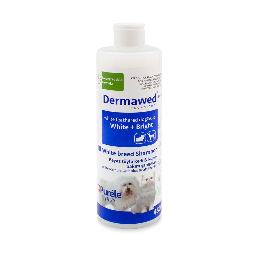 [DERMAPETWHITE450] Purele Dermatological Cat & Dog Shampoo 450ml White Coats