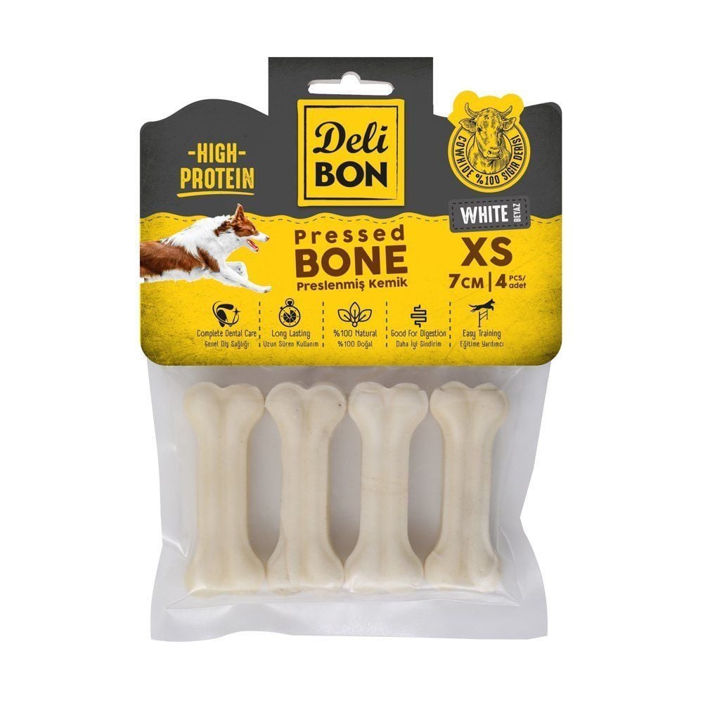 [EKO7CM4WHITE] Delibon Kemik Köpek Ödül Maması 7cm 4 Adet (Beyaz)