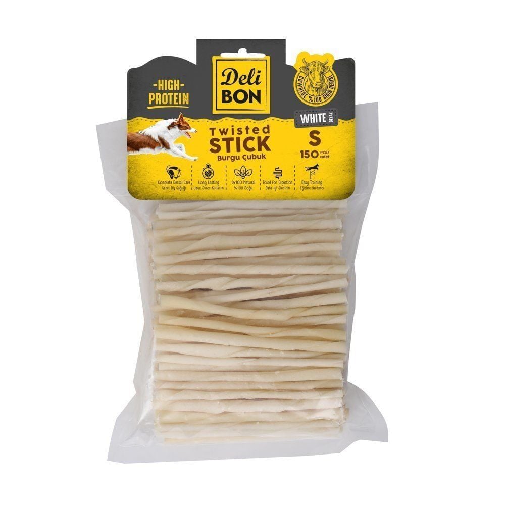 Delibon Rawhide Thin Twisted Stick Dog Treat 150 pcs