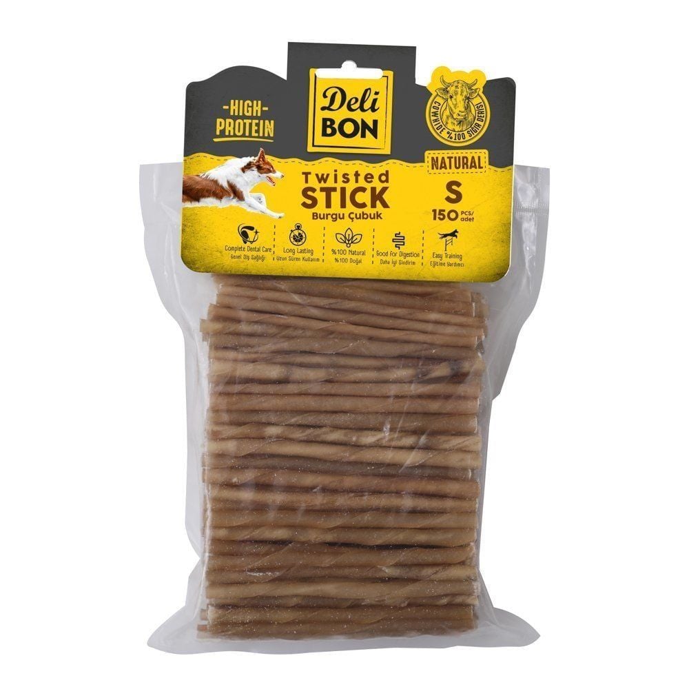 Delibon Rawhide Thin Twisted Stick Dog Treat 150 pcs