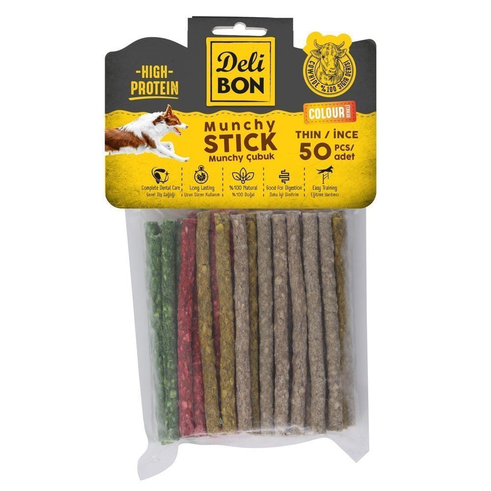[EKO50MUNCHYMIXCOLOR] Delibon Munchy Çubuk Köpek Ödül Maması İnce 50 Adet