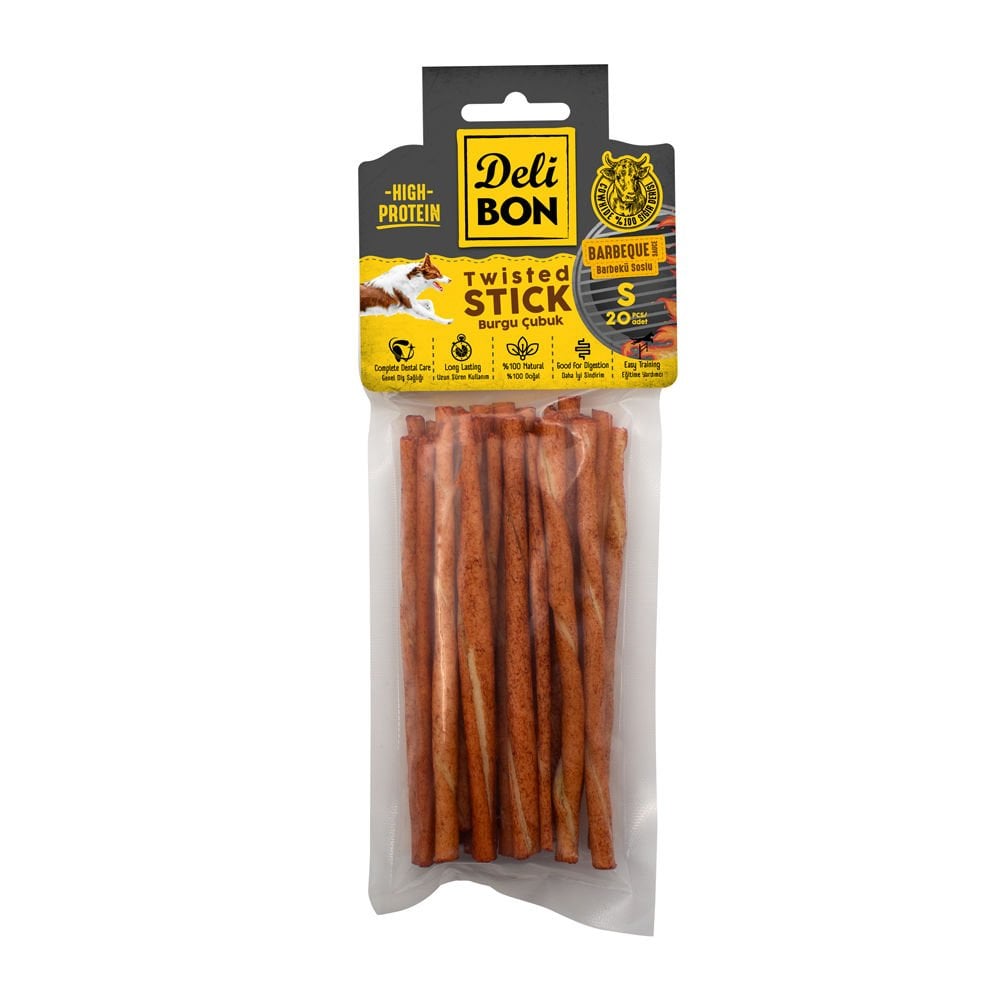 [EKO20SBARBECUE] Delibon Barbekü Burgu Çubuk Köpek Ödül Maması İnce 20 Adet