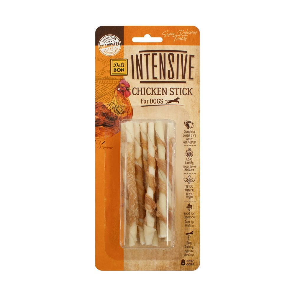 [BLIST8CHICKEN] Delibon Tavuklu Burgu Çubuk Köpek Ödül Maması 8 Adet