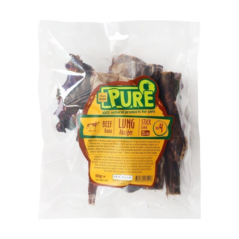 [DNACGR15CMCBUK] Delibon Beef Lung Dog Treat 15cm Fillet 100g