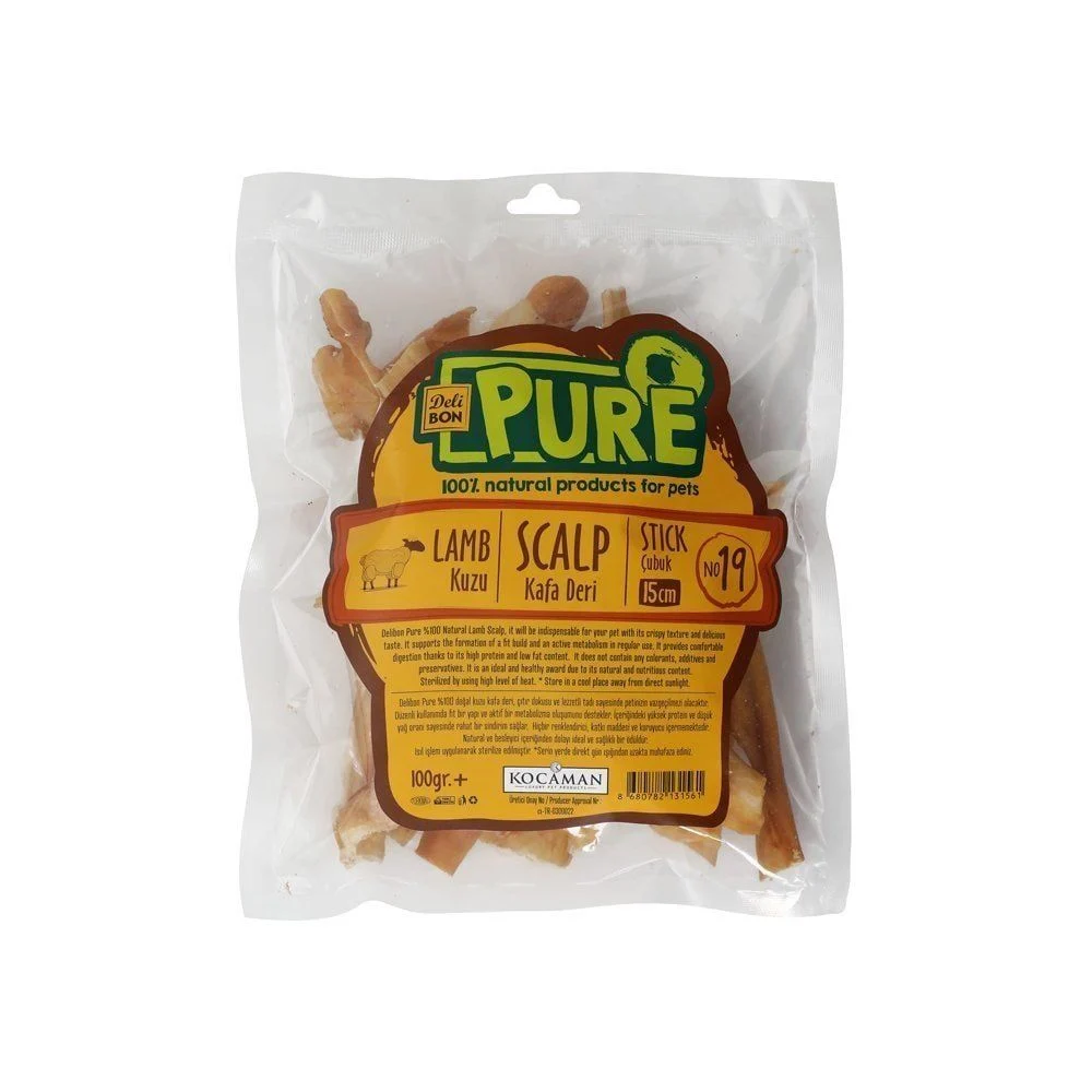 [KZUKFADERI15CMCBUK] Delibon Kuzu Derisi Köpek Ödül Maması 100g