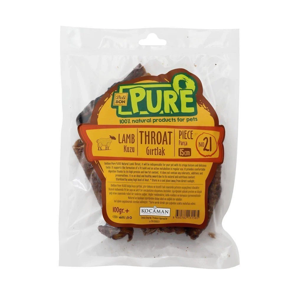 [KZUGRTLAK15CMPARCA] Delibon Kuzu Gırtlağı Köpek Ödül Maması 100g