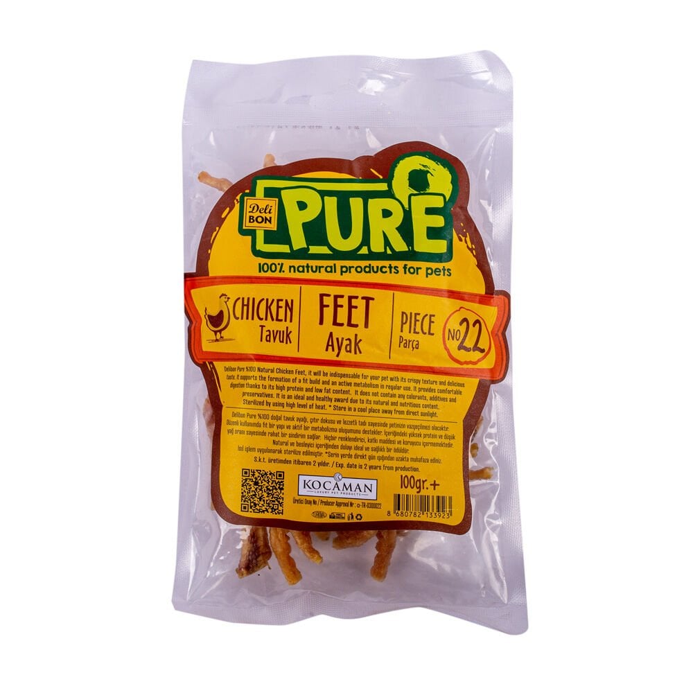 [TVKAYAK100] Delibon Chicken Feet Dog Treat 100g