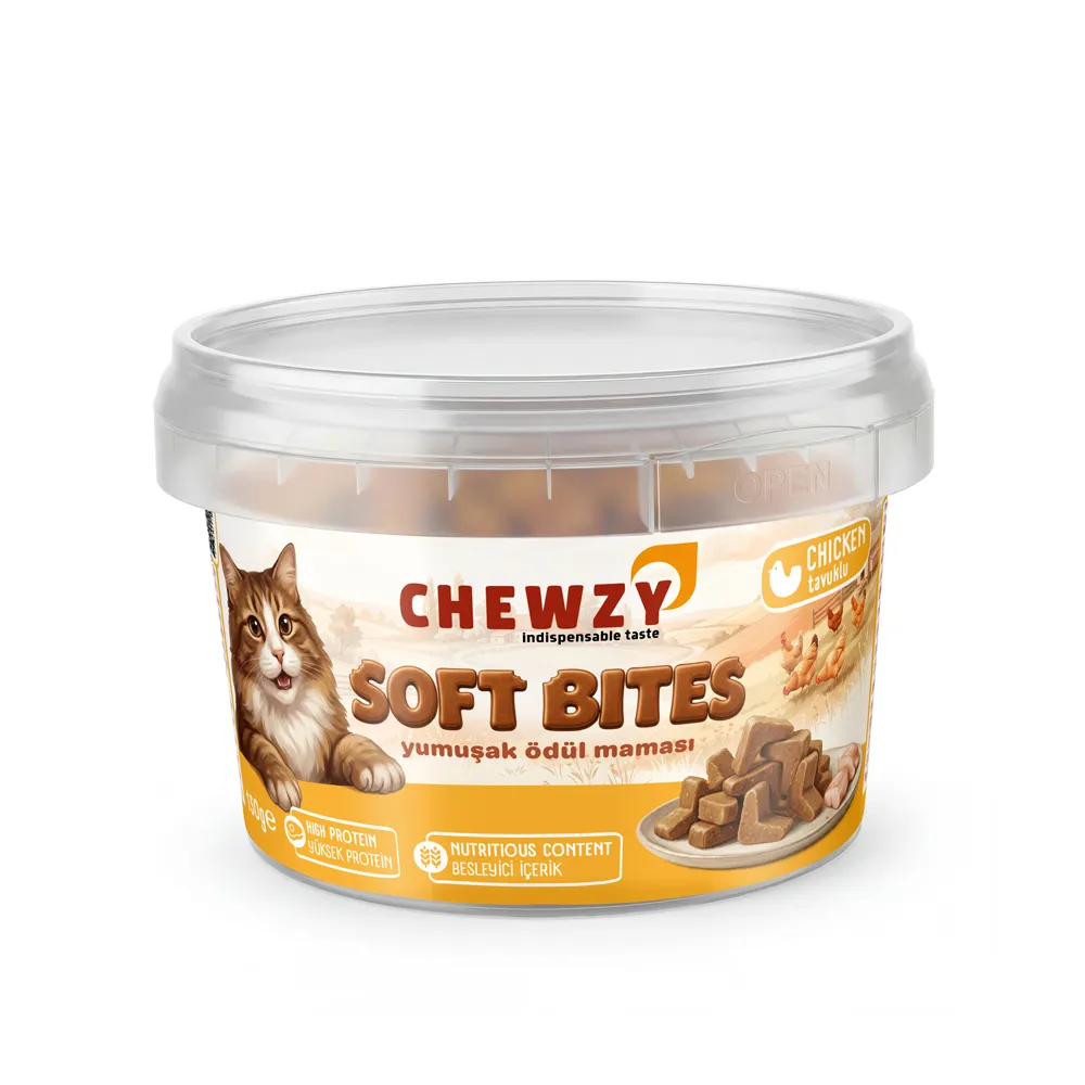 [SOFTCATTAVUK] Chewzy Yumuşak Kedi Ödül Maması 130g (Tavuklu)