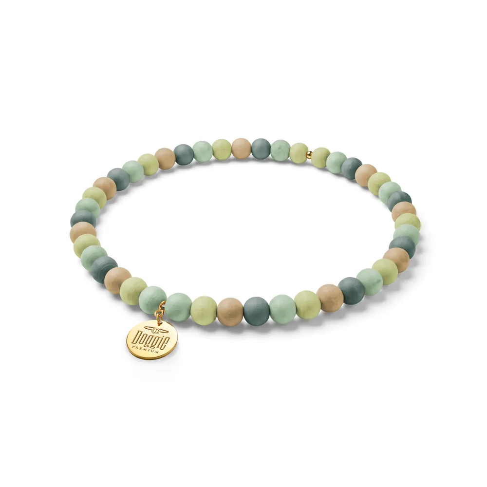 Doggie Wooden Bead Necklace Dog Collar 33-38cm M