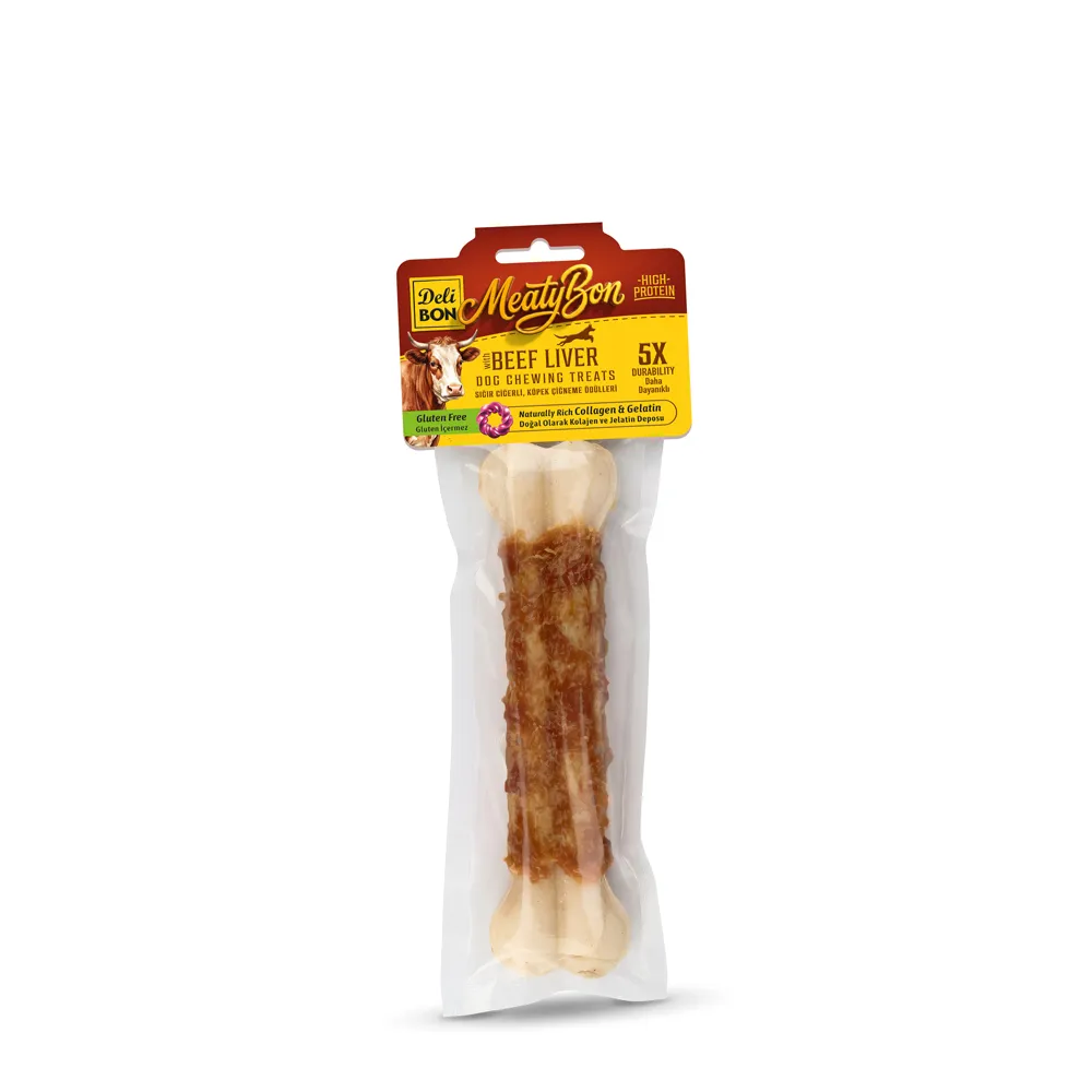 Delibon MeatyBon Beef Liver Bone Dog Treat 22cm 1 Pc