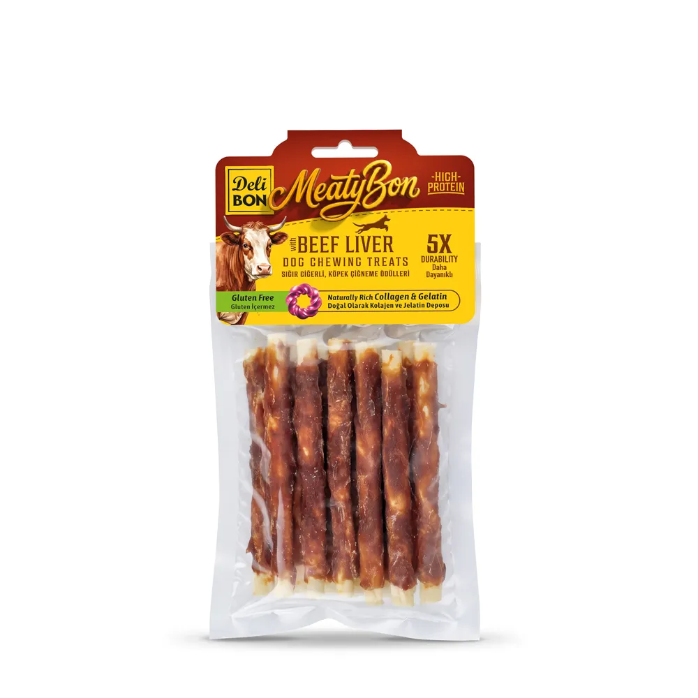 Delibon Dana Ciğerli Burgu Çubuk Köpek Ödül Maması Kalın 12 Adet