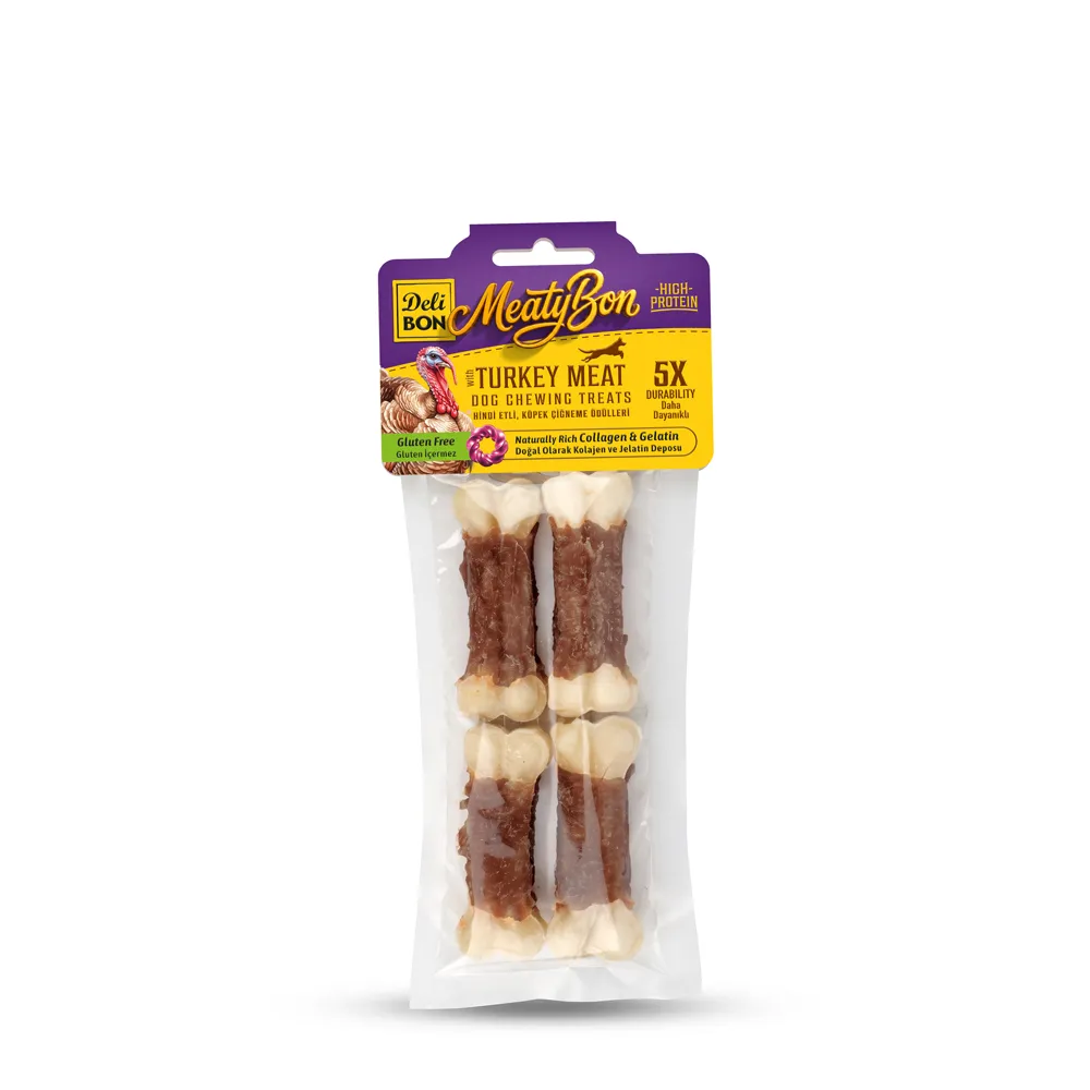 Delibon MeatyBon Turkey Bone Dog Treat 7cm 4 Pcs