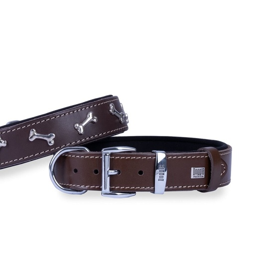 Doggie Kemik Süslü Deri Köpek Tasması 3.5x47-55cm