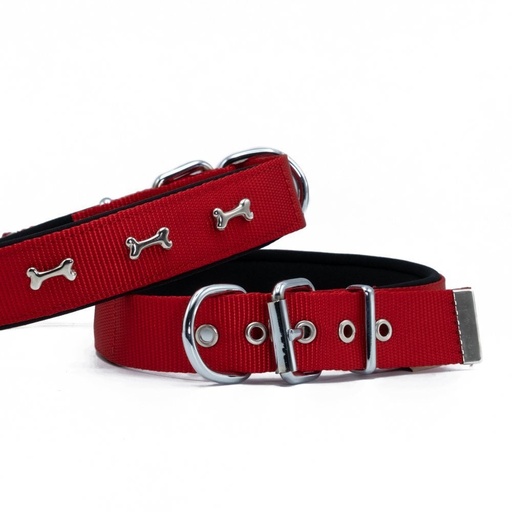 Doggie Kemik Süslü Dokuma Köpek Tasması 3x47-55cm