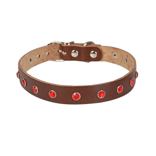 Cattie Taşlı Deri Kedi Tasması 1.5x31-35cm