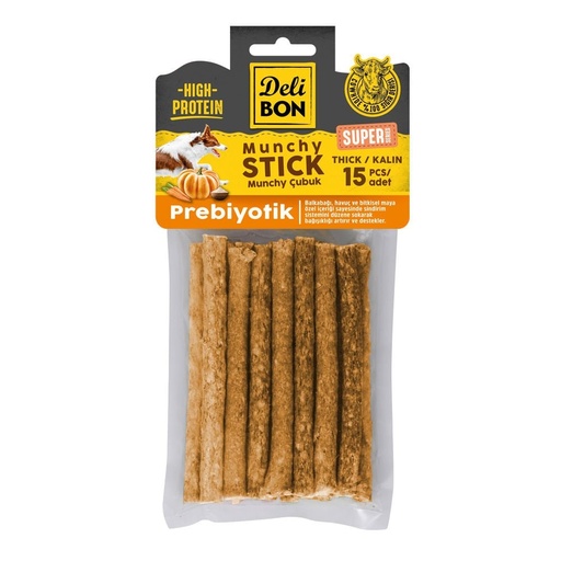 Delibon Prebiyotik Munchy Çubuk Köpek Ödül Maması Kalın 15 Adet