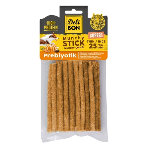 Delibon Prebiyotik Munchy Çubuk Köpek Ödül Maması İnce 25 Adet